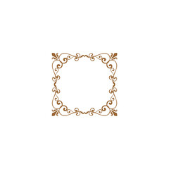 Set Square with Ornament Brown Color graphic