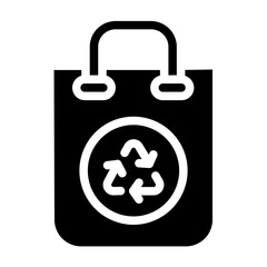 Eco Bag Solid Icon Design Vector