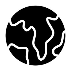 Earth Solid Icon Design Vector