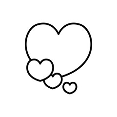 Chat bubble outline icons, love minimalist vector illustration ,simple transparent graphic element .Isolated on white background