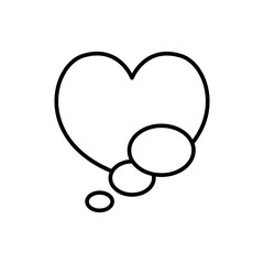 Chat bubble outline icons, love minimalist vector illustration ,simple transparent graphic element .Isolated on white background