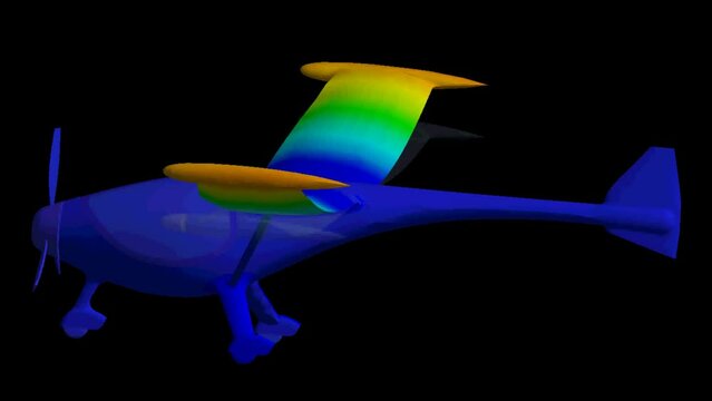 Mechanic simulation engineering - Finite element analysis of aircraft wing displacements and stresses