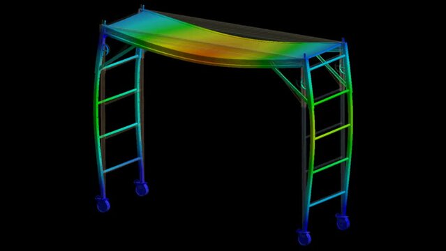Mechanic simulation engineering - Finite element analysis of displacement and stress of construction site scaffolding