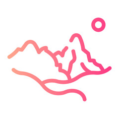 mountains Line Gradient Icon