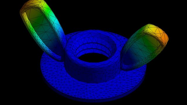 Mechanic simulation engineering - Finite element analysis of displacement and stress of wing nut
