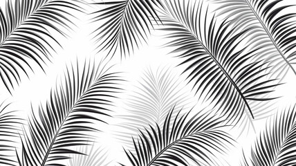 Beautiful Palm Tree Leaf Silhouette Seamless Pattern walpaper