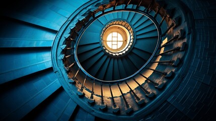 Spiral staircase of a lighthouse.