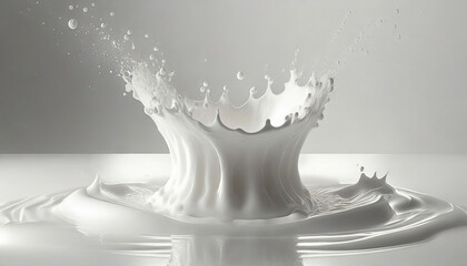 milk crown , milk splash - obrazy, fototapety, plakaty