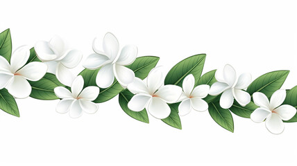 Plumeria flowers in continuous line art drawing style graphic