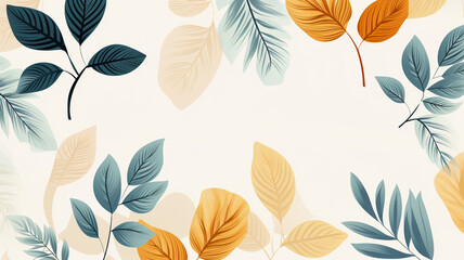 Vector plants and leaves on a light background design
