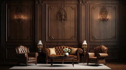 Image of interior with leather sofas.