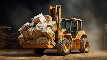 Powerful Construction Loader Carries Infrastructure Building Blocks