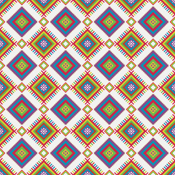 Embroidery geometrics ethnic oriental patterns red orange yellow green blue and purple stripes