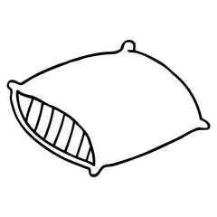 pillow line vector illustration