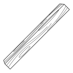 wood beam line vector illustration
