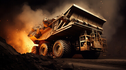 Truck as They Carry and Load Precious Ores with the Power of Resource Transportation