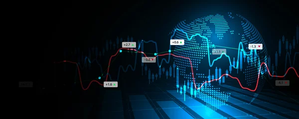 Fotobehang Background image of technology, concept, graph, business, finance, global stock market Web banner development © siriwat