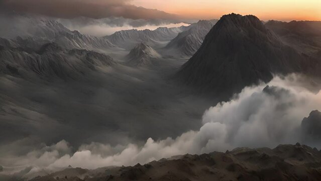 turns dark massive pyroclastic flow engulfs surrounding landscape, blanketing thick layer ash.