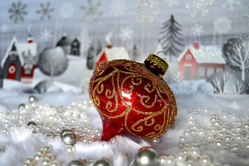 red christmas ball