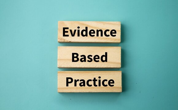 wooden arrangement with the word Evidence based practice
