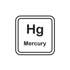 mercury periodic icon vector element design template