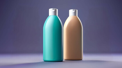 Mock up of two bottles of shampoo.