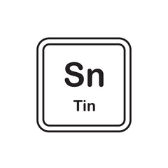 tin  periodic icon vector element design template