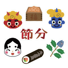 節分_手描きのイラスト
