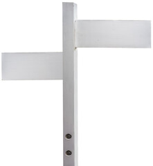 Poteau informatif, fond blanc 