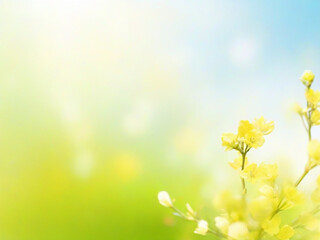 Fototapeta na wymiar Serene Spring Bliss: Yellow Blurred Background with Light Blue Texture and Copy Space for Nature-Inspired Designs image 