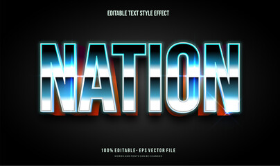 Editable text effect glowing gradient color text style effect. Vector files