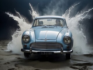 old car in the middle of the desert