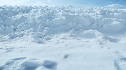 Fototapeta na wymiar Crystalline Serenity: Snow Drifts in Sunlight 