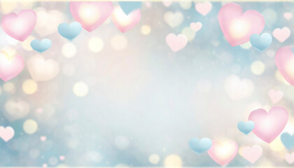 Valentine's day background with hearts and bokeh lights