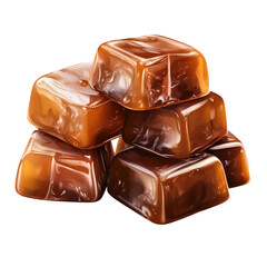 So sweet Caramel candy isolated on transparent background
     