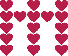 heart valentine alphabet lowercase m