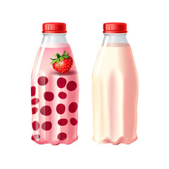 So yummy  splash and strawberry shake isolated on transparent background 