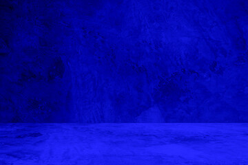 Wall interior background, studio and backdrops show products.with shadow from window color dark blue. background for text insertion and presentation product	
