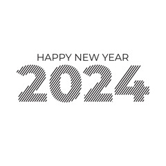 vector happy new year 2024 text typography design