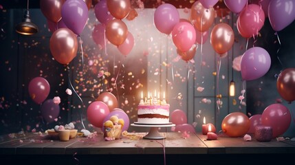 Create memorable birthdays with our dynamic decorations. Customize your celebration narrative with the ample copy space.