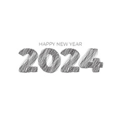 vector happy new year 2024 text typography design