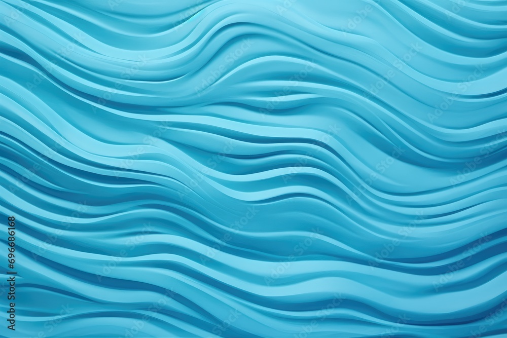 Poster abstract blue background with smooth lines and waves. 3d rendering, Blue background texture, wavy sea color pattern, AI Generated