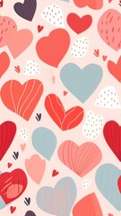 Cute valentine paper, in the style of playful textures, mismatched pattern
