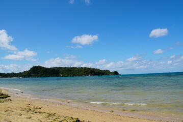 Blue beach with sky, Okinawa