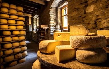 A traditional cheese cellar