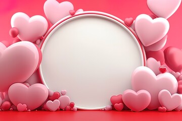 3d blank banner background for valentines day 