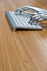 Robot hand using computer keyboard