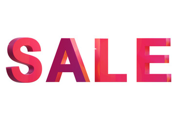 3D Illustration, SALE text written in capital letters