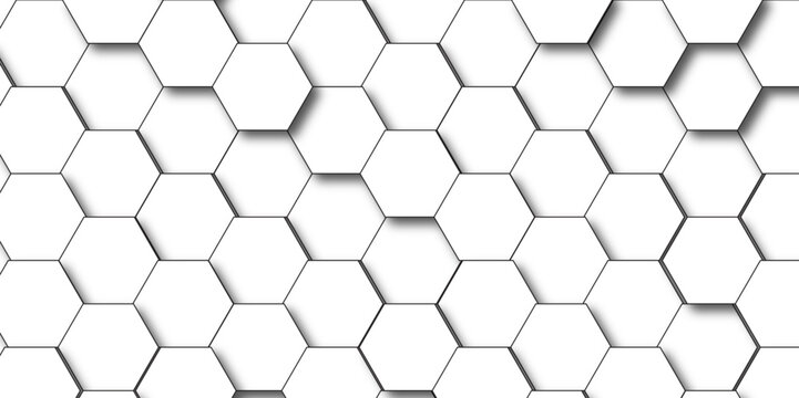 Abstract background with hexagons Abstract hexagon polygonal pattern background vector. seamless bright white abstract honeycomb background.	
