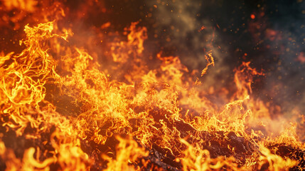 A 3D depiction of fire with realistic flames.